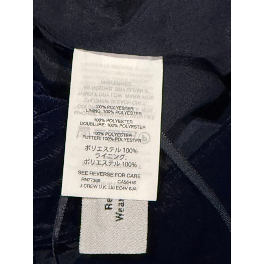 J.Crew Navy Velvet Mini Skirt Ruffle Hem Pull On Size Medium - Picture 6 of 6